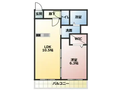 グランツ羽黒(1LDK/2階)の間取り写真