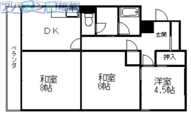 桜ケ丘ハイツ(3DK/2階)の間取り写真