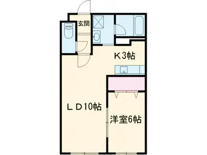 WITHI(1LDK/3階)の間取り写真