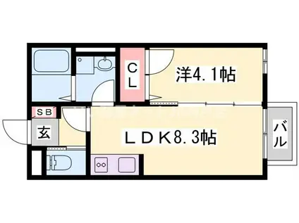 リンクス岡本(1LDK/2階)の間取り写真