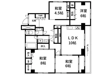 サンモール井上(4LDK/2階)の間取り写真