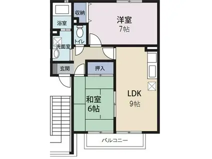 ファサードA(2LDK/1階)の間取り写真