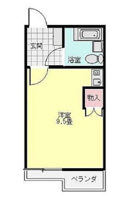 エクセレントV(1K/1階)の間取り写真