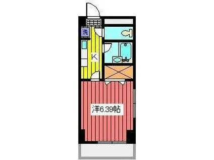 イーストシティタワーズ(1K/2階)の間取り写真