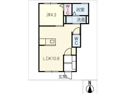 PREMIUM STAGE(1LDK/1階)の間取り写真