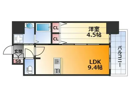 プレサンス新大阪ジェイズ(1K/3階)の間取り写真