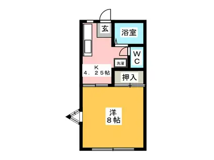 アーバンスペース(1K/1階)の間取り写真