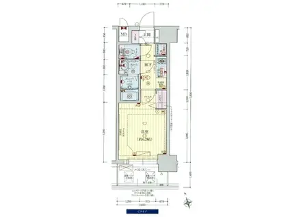 プレサンス難波インフィニティ(1K/5階)の間取り写真