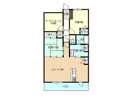 フローレンス福山ローズタワー(2SLDK/16階)の間取り写真