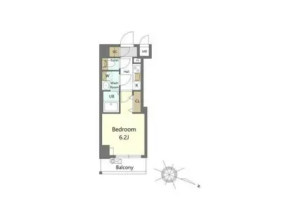 SーRESIDENCE横濱吉野町BURGEONエスレジデン(1K/2階)の間取り写真