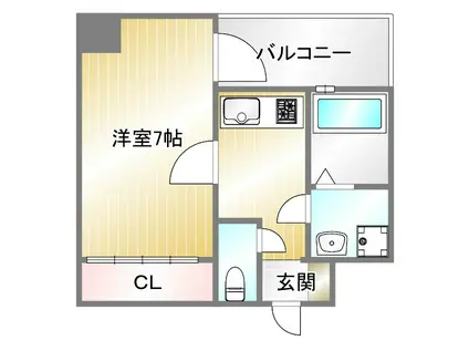 プロシード神戸元町(1K/8階)の間取り写真