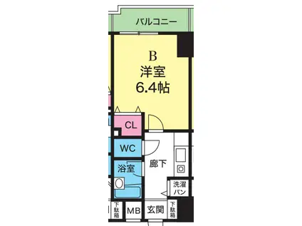 YKハイツ西明石(1K/9階)の間取り写真