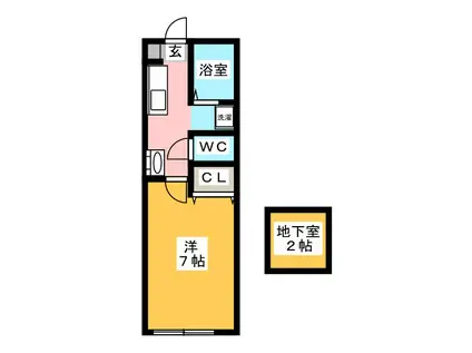 プラチナ通(1K/1階)の間取り写真