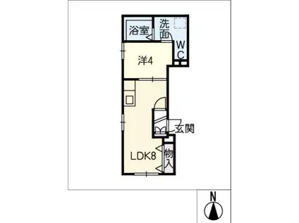 ヘーベル上名古屋(1LDK/1階)の間取り写真