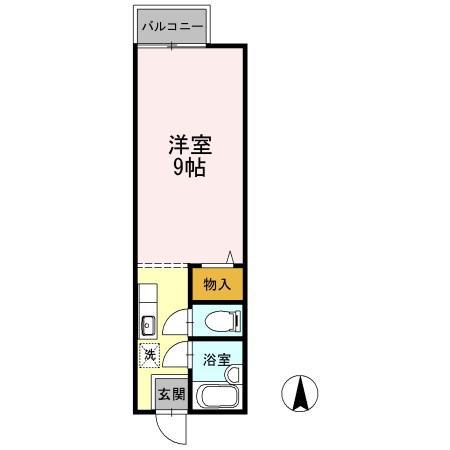 CASA21TH(ワンルーム/2階)の間取り写真