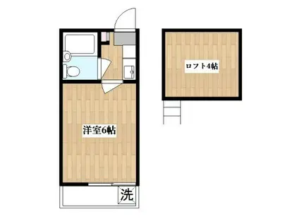 サンタモニカ(1K/2階)の間取り写真