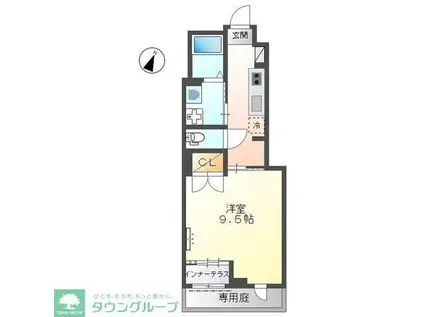 スリジエ二子玉川(1K/1階)の間取り写真