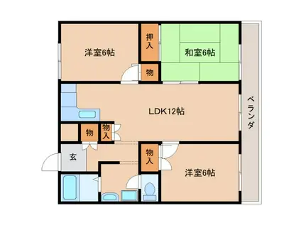矢追マンション(3LDK/3階)の間取り写真