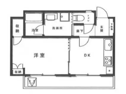 菱和パレス音羽弐番館(1DK/7階)の間取り写真
