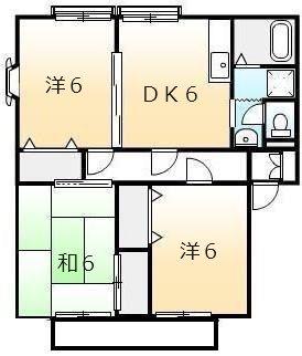 サンライフ南蔵王A・B(3DK/1階)の間取り写真