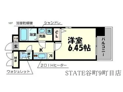 WENS東心斎橋(1K/3階)の間取り写真