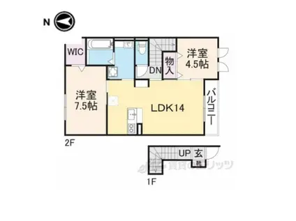 ラルーチェⅡ(2LDK/2階)の間取り写真