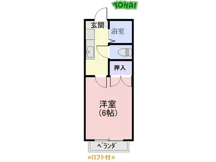 エピキュリアン(1K/2階)の間取り写真