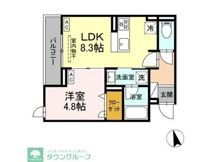 セレスティア栗原II(1LDK/3階)の間取り写真