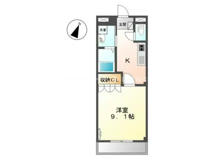 グラシアス蔵子(1K/2階)の間取り写真