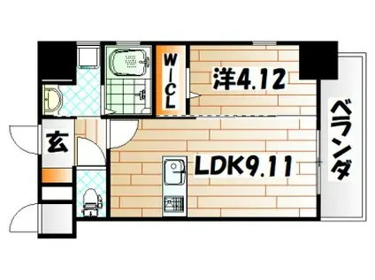 TEH HILLS KOKURA(1LDK/2階)の間取り写真