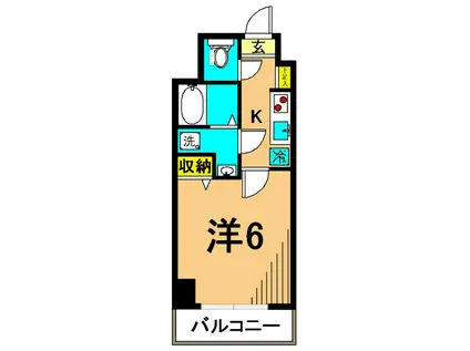 グリフィン品川大井(1K/9階)の間取り写真