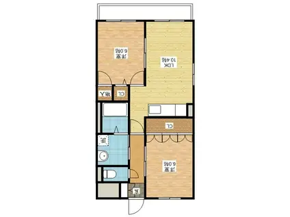 リバティー・ヒルズ(2LDK/2階)の間取り写真