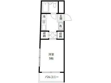 ヴェルデ多摩川(1K/3階)の間取り写真