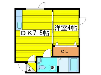 アークコート北18条II(1DK/3階)の間取り写真