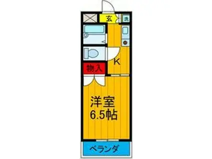 グリーンパレット小野(1K/1階)の間取り写真