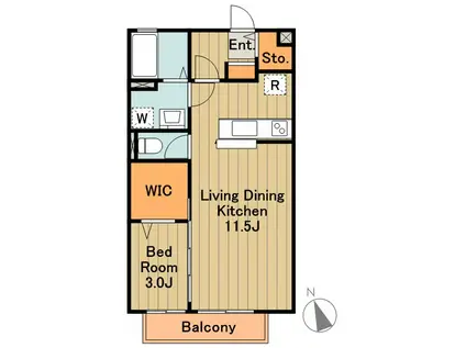 セジュール多摩境(1LDK/2階)の間取り写真