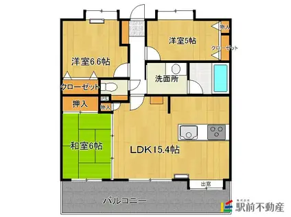アーバンパレス六ツ門(3LDK/14階)の間取り写真