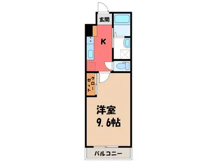 ヴィラソレイユA(1K/2階)の間取り写真