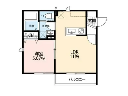 BLANC CUBE赤羽(1LDK/3階)の間取り写真