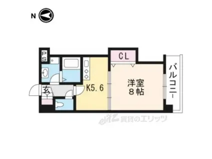 マナコート(1DK/2階)の間取り写真