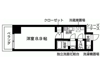 新百合グリーンビル(1K/5階)の間取り写真
