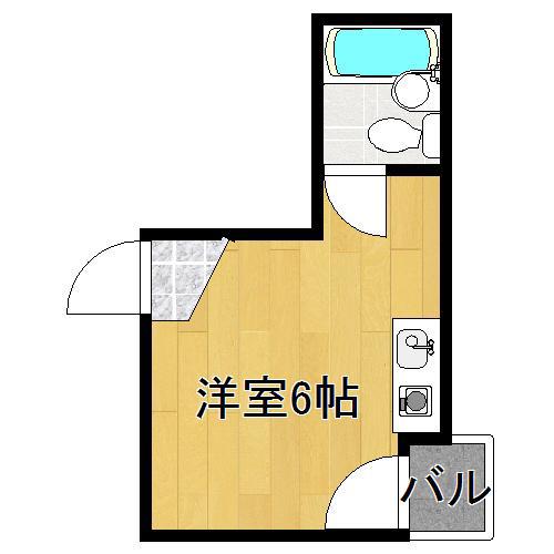 パークサイド平野(ワンルーム/2階)の間取り写真