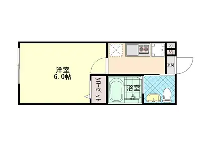 ルグレア八王子(1K/1階)の間取り写真