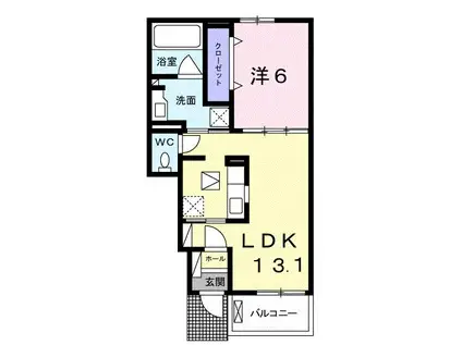 ラフィーネ(1LDK/1階)の間取り写真