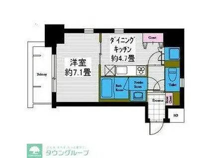 レジディア高岳(1DK/10階)の間取り写真