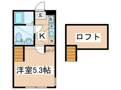 アカリエおださが(1K/1階)の間取り写真