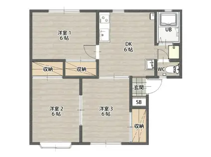 ドリームハイツ(3DK/1階)の間取り写真