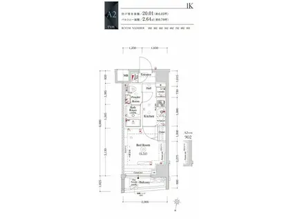 オムニア横濱阪東橋(1K/8階)の間取り写真
