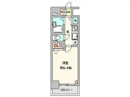 ロアール渋谷松濤(1K/7階)の間取り写真