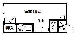 アイビー旭医前(1K/2階)の間取り写真